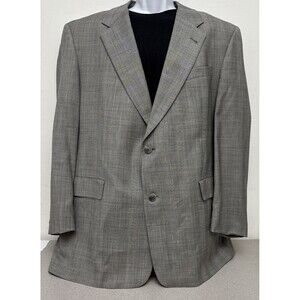 Hart Schaffner Gold Trumpeter 2 Piece Suit Mens 44R, 40x29, Gray Glen Check READ